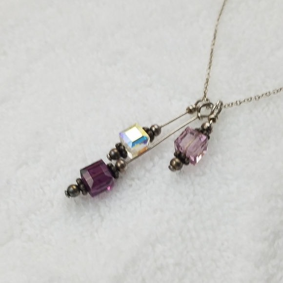 925 Sterling SILVER Artisan AB Crystal Beaded Boho - Picture 9 of 11